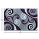 Purple,2' x 3' |#| Modern Distressed Swirl Abstract Style Indoor Area Rug in Purple - 2' x 3'