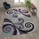 Purple,8' x 10' |#| Modern Distressed Swirl Abstract Style Indoor Area Rug in Purple - 8' x 10'