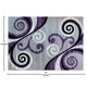 Purple,8' x 10' |#| Modern Distressed Swirl Abstract Style Indoor Area Rug in Purple - 8' x 10'