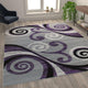 Purple,8' x 10' |#| Modern Distressed Swirl Abstract Style Indoor Area Rug in Purple - 8' x 10'