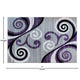 Purple,6' x 9' |#| Modern Distressed Swirl Abstract Style Indoor Area Rug in Purple - 6' x 9'