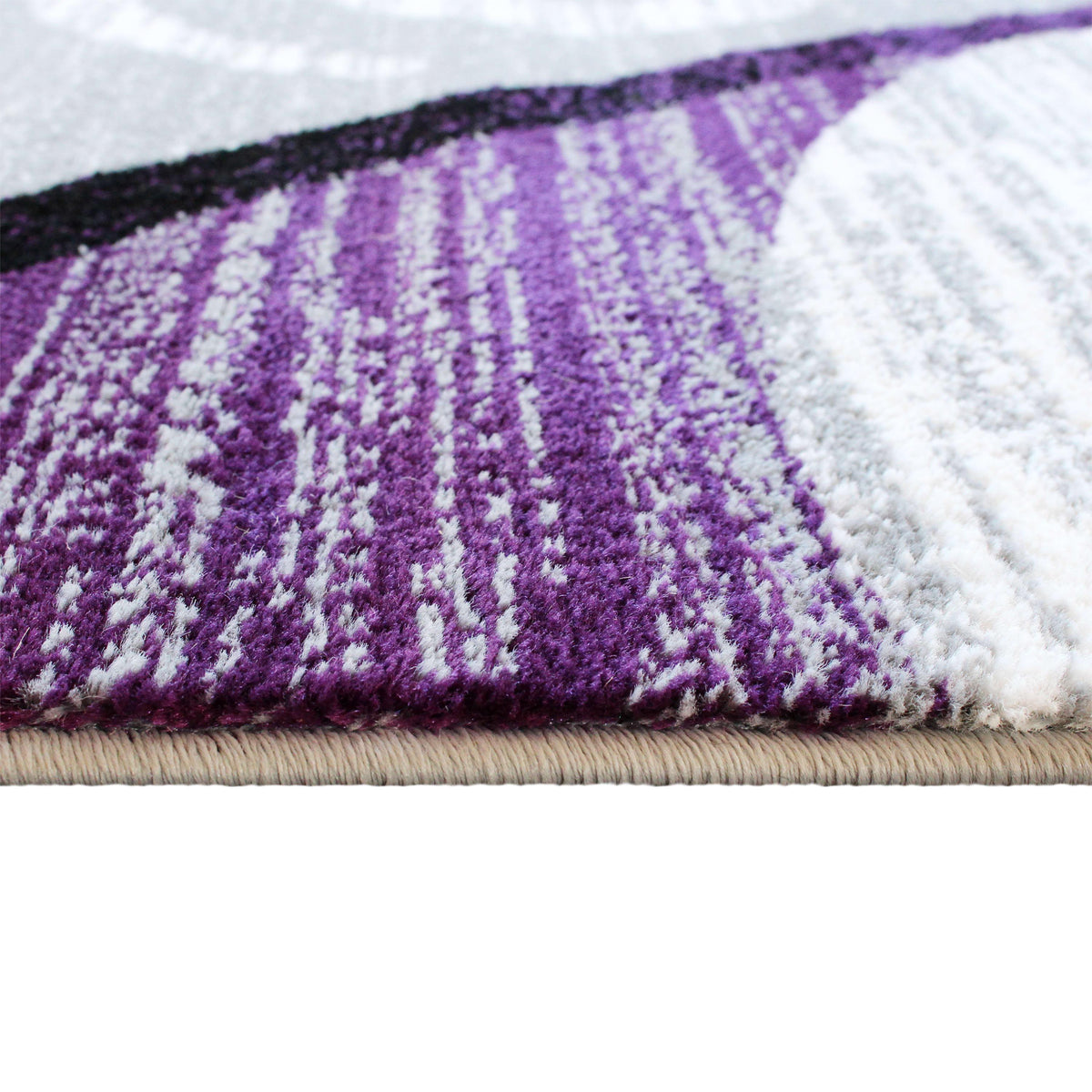 Purple,6' x 9' |#| Modern Distressed Swirl Abstract Style Indoor Area Rug in Purple - 6' x 9'