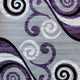 Purple,6' x 9' |#| Modern Distressed Swirl Abstract Style Indoor Area Rug in Purple - 6' x 9'