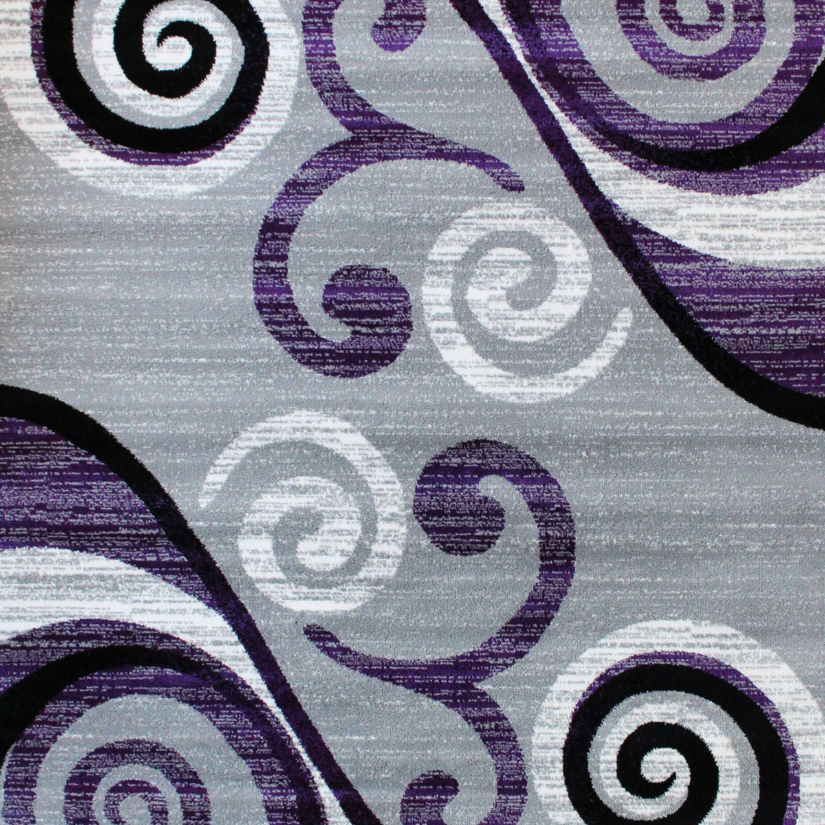 Purple,6' x 9' |#| Modern Distressed Swirl Abstract Style Indoor Area Rug in Purple - 6' x 9'