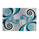 Turquoise,5' x 7' |#| Modern Distressed Swirl Abstract Style Indoor Area Rug in Turquoise - 5' x 7'