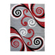 Red,6' x 9' |#| Modern Distressed Swirl Abstract Style Indoor Area Rug in Red - 6' x 9'