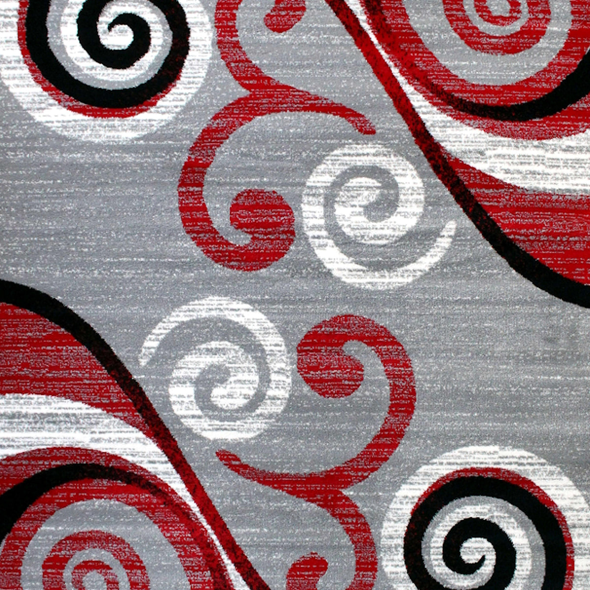 Red,6' x 9' |#| Modern Distressed Swirl Abstract Style Indoor Area Rug in Red - 6' x 9'