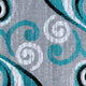 Turquoise,2' x 11' |#| Modern Distressed Swirl Abstract Style Indoor Area Rug in Turquoise - 2' x 11'