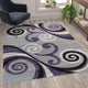 Purple,5' x 7' |#| Modern Distressed Swirl Abstract Style Indoor Area Rug in Purple - 5' x 7'