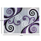 Purple,5' x 7' |#| Modern Distressed Swirl Abstract Style Indoor Area Rug in Purple - 5' x 7'