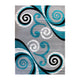 Turquoise,8' x 10' |#| Modern Distressed Swirl Abstract Style Indoor Area Rug in Turquoise - 8' x 10'