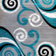 Turquoise,8' x 10' |#| Modern Distressed Swirl Abstract Style Indoor Area Rug in Turquoise - 8' x 10'