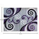 Purple,4' x 5' |#| Modern Distressed Swirl Abstract Style Indoor Area Rug in Purple - 4' x 5'