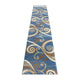 Blue,2' x 11' |#| Modern Distressed Swirl Abstract Style Indoor Area Rug in Blue - 2' x 11'