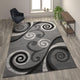 Grey,8' x 10' |#| Modern Distressed Swirl Abstract Style Indoor Area Rug in Grey - 8' x 10'