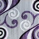 Purple,2' x 11' |#| Modern Distressed Swirl Abstract Style Indoor Area Rug in Purple - 2' x 11'