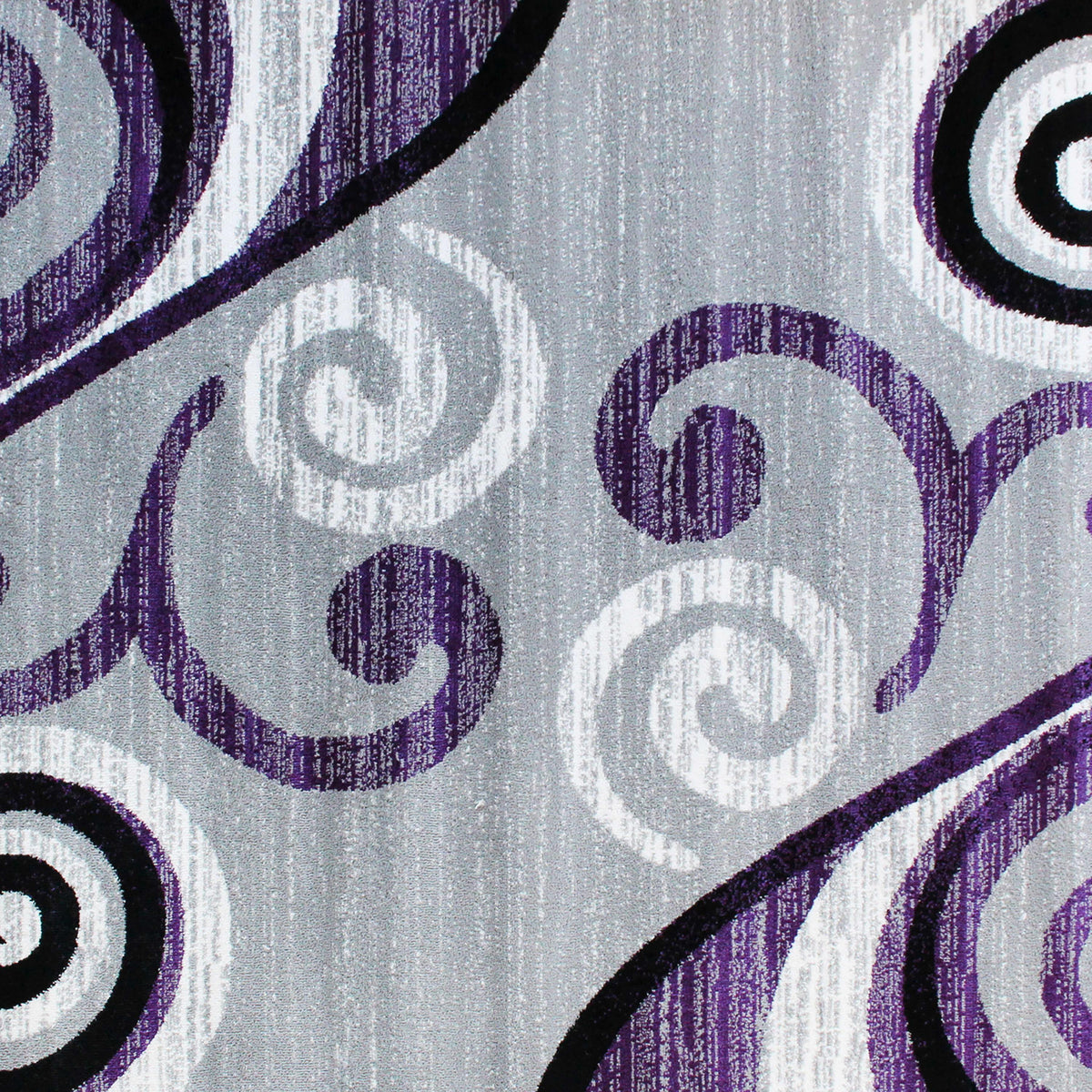 Purple,2' x 11' |#| Modern Distressed Swirl Abstract Style Indoor Area Rug in Purple - 2' x 11'