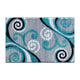 Turquoise,2' x 3' |#| Modern Distressed Swirl Abstract Style Indoor Area Rug in Turquoise - 2' x 3'