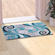 Turquoise,2' x 3' |#| Modern Distressed Swirl Abstract Style Indoor Area Rug in Turquoise - 2' x 3'