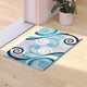 Turquoise,2' x 3' |#| Modern Distressed Swirl Abstract Style Indoor Area Rug in Turquoise - 2' x 3'