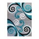 Turquoise,6' x 9' |#| Modern Distressed Swirl Abstract Style Indoor Area Rug in Turquoise - 6' x 9'