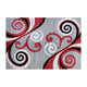 Red,5' x 7' |#| Modern Distressed Swirl Abstract Style Indoor Area Rug in Red - 5' x 7'