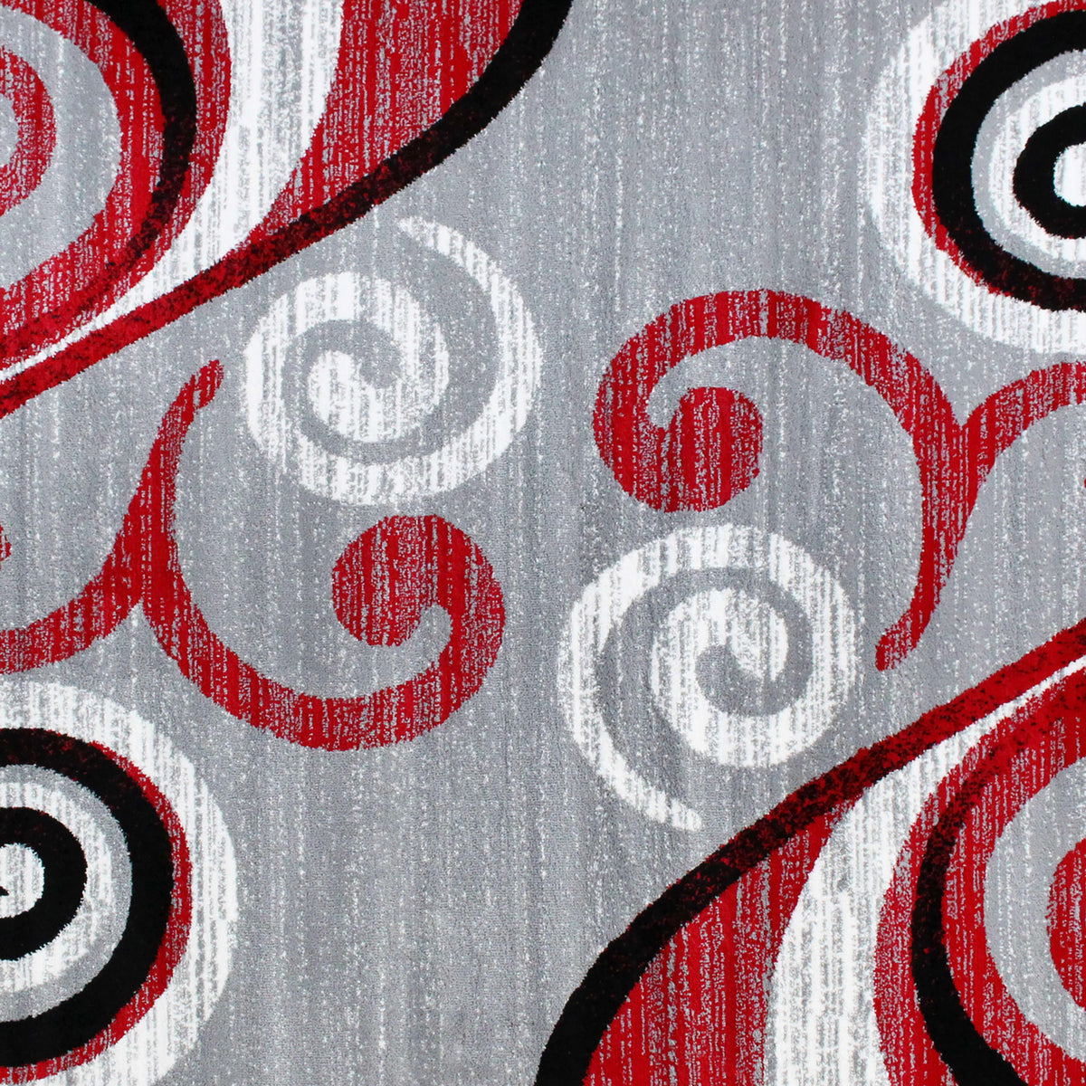 Red,2' x 11' |#| Modern Distressed Swirl Abstract Style Indoor Area Rug in Red - 2' x 11'