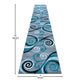 Turquoise,3' x 16' |#| Modern Distressed Swirl Abstract Style Indoor Area Rug in Turquoise - 3' x 16'