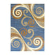 Blue,5' x 7' |#| Modern Distressed Swirl Abstract Style Indoor Area Rug in Blue - 5' x 7'