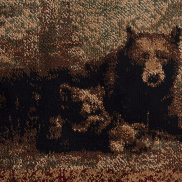 2' x 3' |#| Nature Inspired Mother Bear with 2 Cubs Brown Indoor Olefin Area Rug - 2' x 3'