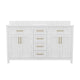 White |#| 60 Inch Bathroom Vanity with 2 Sinks, 2 Storage Cabinets, and 6 Drawers in White