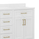 White |#| 60 Inch Bathroom Vanity with 2 Sinks, 2 Storage Cabinets, and 6 Drawers in White