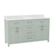 Gray |#| 60 Inch Bathroom Vanity with 2 Sinks, 2 Storage Cabinets, and 6 Drawers in Gray