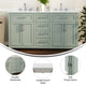 Gray |#| 60 Inch Bathroom Vanity with 2 Sinks, 2 Storage Cabinets, and 6 Drawers in Gray