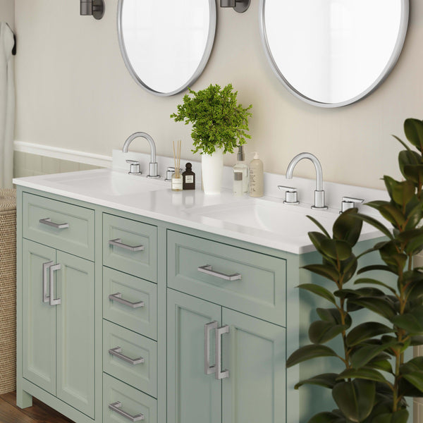 Gray |#| 60 Inch Bathroom Vanity with 2 Sinks, 2 Storage Cabinets, and 6 Drawers in Gray