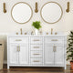 White |#| 60 Inch Bathroom Vanity with 2 Sinks, 2 Storage Cabinets, and 6 Drawers in White