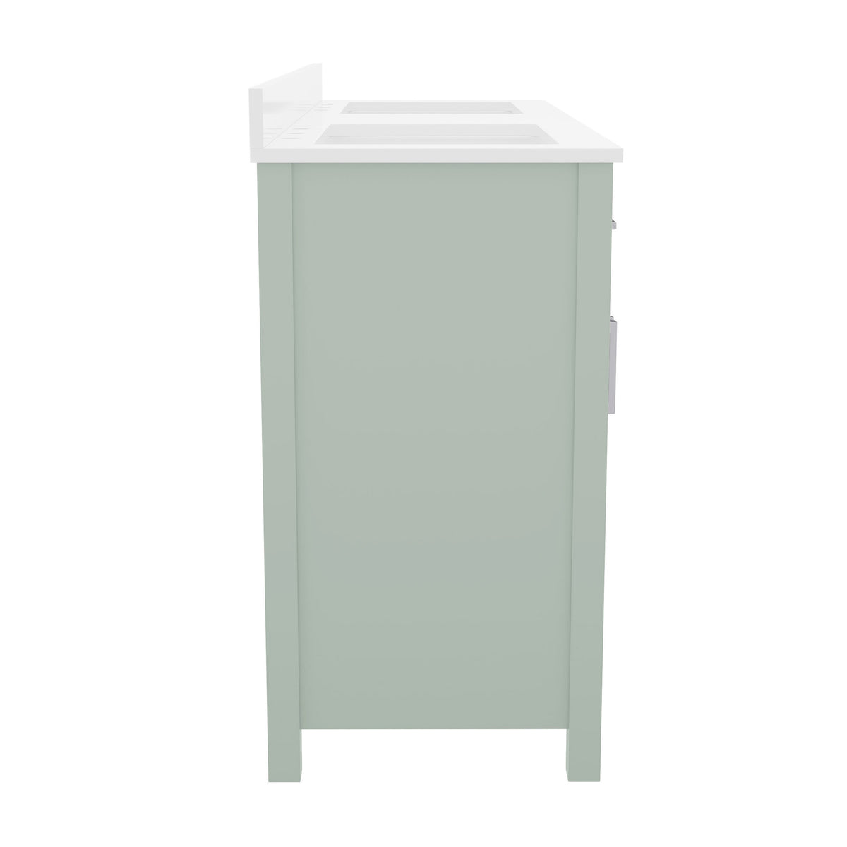 Gray |#| 60 Inch Bathroom Vanity with 2 Sinks, 2 Storage Cabinets, and 6 Drawers in Gray