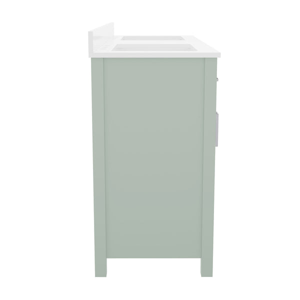 Gray |#| 60 Inch Bathroom Vanity with 2 Sinks, 2 Storage Cabinets, and 6 Drawers in Gray