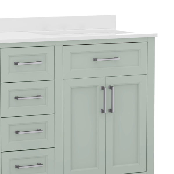 Gray |#| 60 Inch Bathroom Vanity with 2 Sinks, 2 Storage Cabinets, and 6 Drawers in Gray
