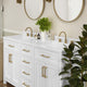 White |#| 60 Inch Bathroom Vanity with 2 Sinks, 2 Storage Cabinets, and 6 Drawers in White