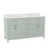 Vega Bathroom Double Vanity with 2 Sinks, 2 Storage Cabinets with Soft Close Doors, and 6 Drawers, Carrara Marble Finish Countertop