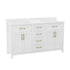 Vega Bathroom Double Vanity with 2 Sinks, 2 Storage Cabinets with Soft Close Doors, and 6 Drawers, Carrara Marble Finish Countertop