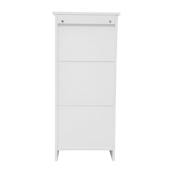 White |#| Modern Bathroom Storage Cabinet with Magnetic Close Door and 3 shelves - White