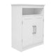 White |#| Modern Bathroom Storage Cabinet with 2 Magnetic Close Doors and Shelves - White