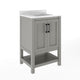 Gray Frame/Black Hardware,24" |#| 24" Bathroom Vanity with Sink, Open Storage & Black Hardware in Gray