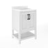 White Frame/Black Hardware,24" |#| 24" Bathroom Vanity with Sink, Open Storage & Black Hardware in White