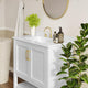 White Frame/Gold Hardware,36" |#| 36" Bathroom Vanity with Sink, Open Storage & Gold Hardware in White