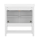 White Frame/Gold Hardware,36" |#| 36" Bathroom Vanity with Sink, Open Storage & Gold Hardware in White