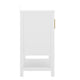 White Frame/Gold Hardware,36" |#| 36" Bathroom Vanity with Sink, Open Storage & Gold Hardware in White