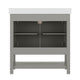 Gray Frame/Gold Hardware,36" |#| 36" Bathroom Vanity with Sink, Open Storage & Gold Hardware in Gray